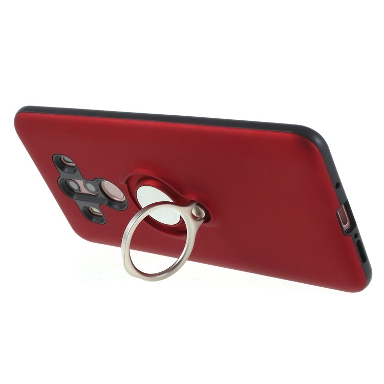 Magnetic Finger Ring Kickstand PC + TPU Hybrid Phone Case for Huawei Mate 10 Pro - Red-4