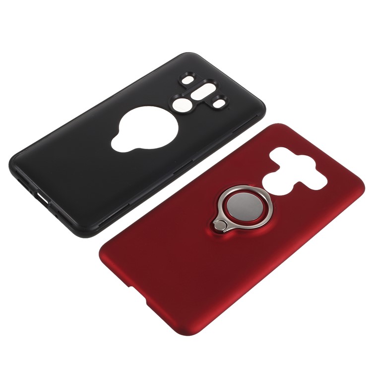 Magnetic Finger Ring Kickstand PC + TPU Hybrid Phone Case for Huawei Mate 10 Pro - Red-7