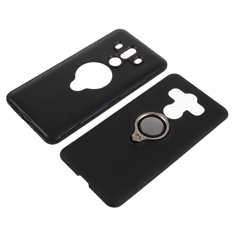 Magnetic Finger Ring Kickstand PC + TPU Hybrid Back Cover for Huawei Mate 10 Pro - Black-9