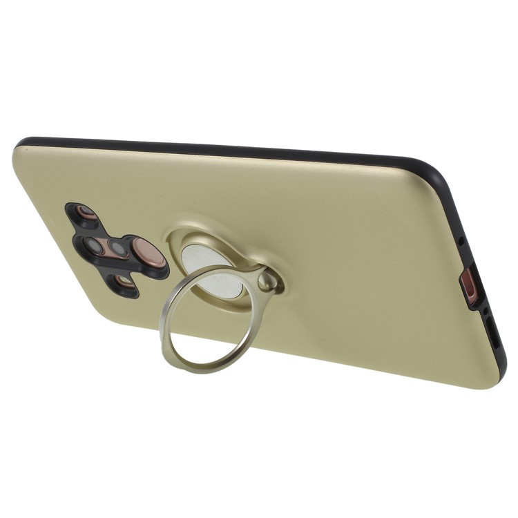 Magnetic Finger Ring Kickstand Hybrid PC + TPU Protection Mobile Phone Case for Huawei Mate 10 Pro - Gold-4