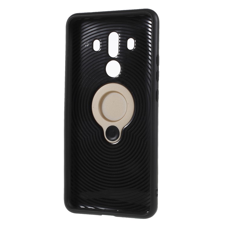 Magnetic Finger Ring Kickstand Hybrid PC + TPU Protection Mobile Phone Case for Huawei Mate 10 Pro - Gold-6