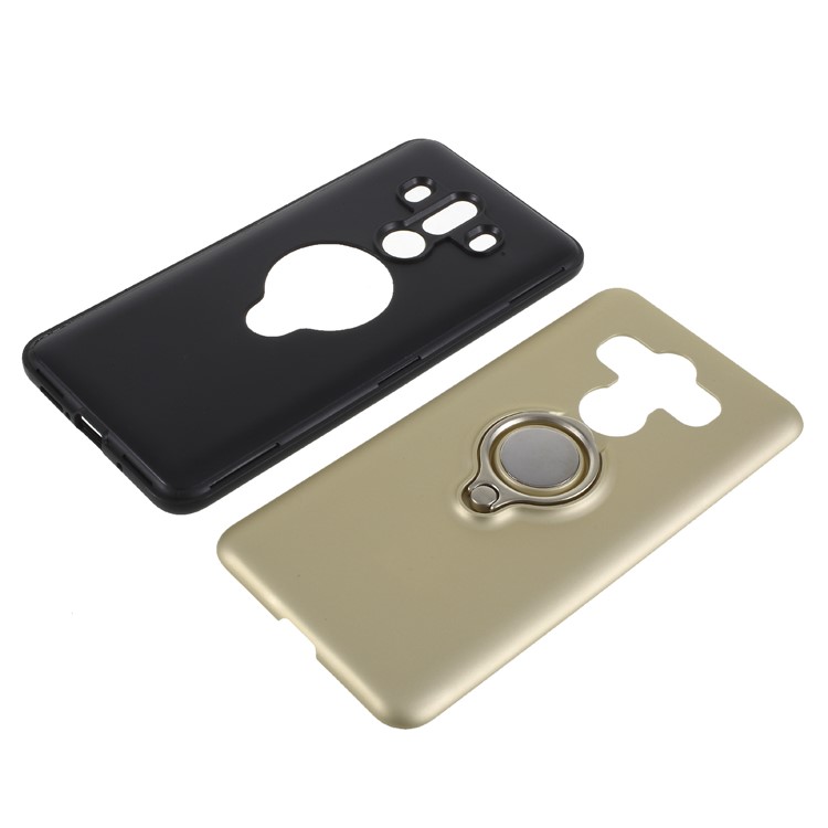 Magnetic Finger Ring Kickstand Hybrid PC + TPU Protection Mobile Phone Case for Huawei Mate 10 Pro - Gold-7