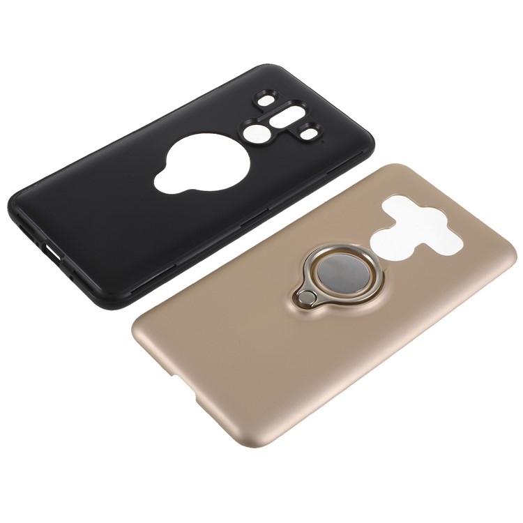 Magnetic Finger Ring Kickstand PC + TPU Hybrid Mobile Casing for Huawei Mate 10 Pro - Rose Gold-7