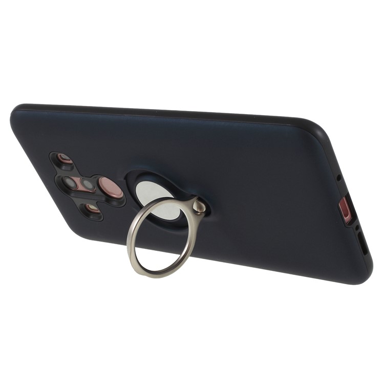 Magnetic Finger Ring Kickstand PC + TPU Combo Cover Shell for Huawei Mate 10 Pro - Dark Blue-4