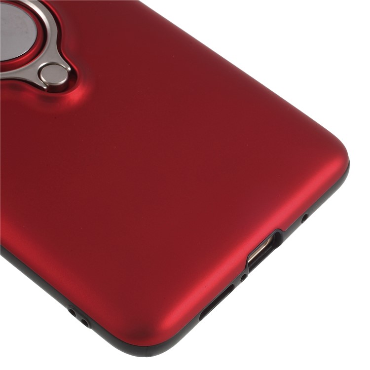 Magnetic Finger Ring Kickstand Hybrid PC + TPU Case for Huawei Mate 10 - Red-7