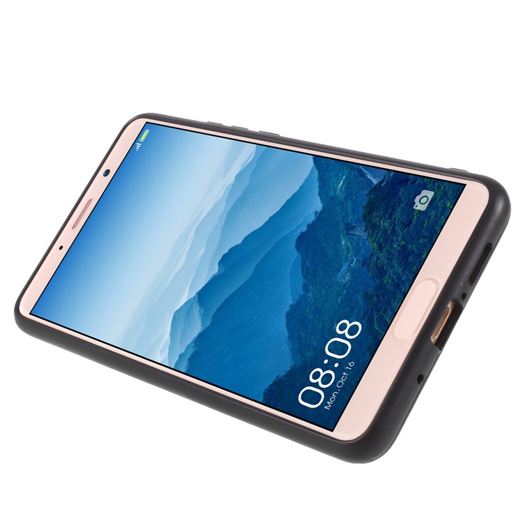 Magnetic Finger Ring Kickstand Hybrid PC + TPU Cover for Huawei Mate 10 - Black-5