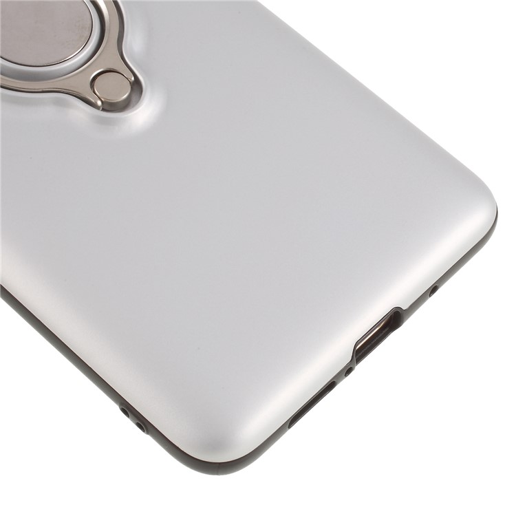 Magnetic Finger Ring Kickstand Hybrid PC + TPU Shell for Huawei Mate 10 - White-7