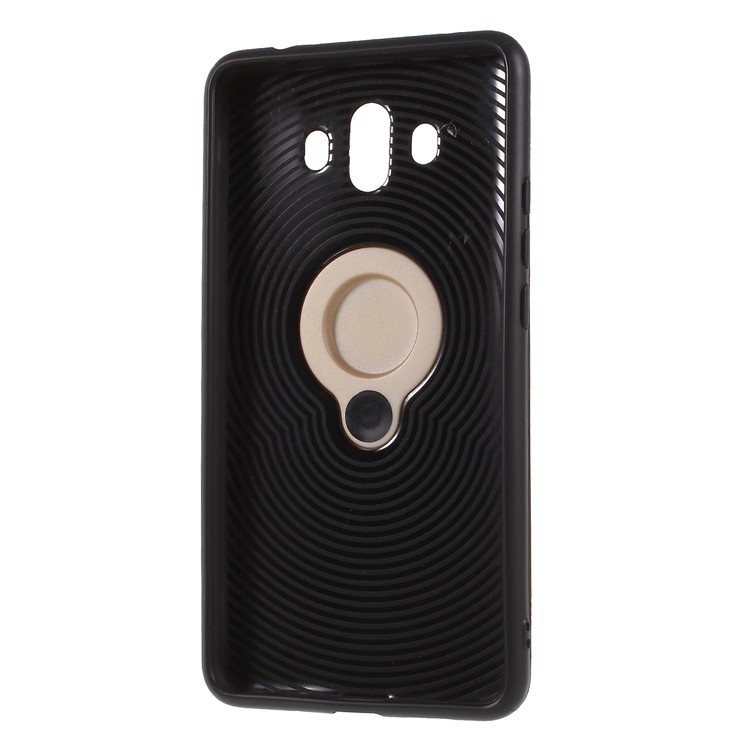 Magnetic Finger Ring Kickstand PC + TPU Hybrid Phone Case for Huawei Mate 10 - Gold-6