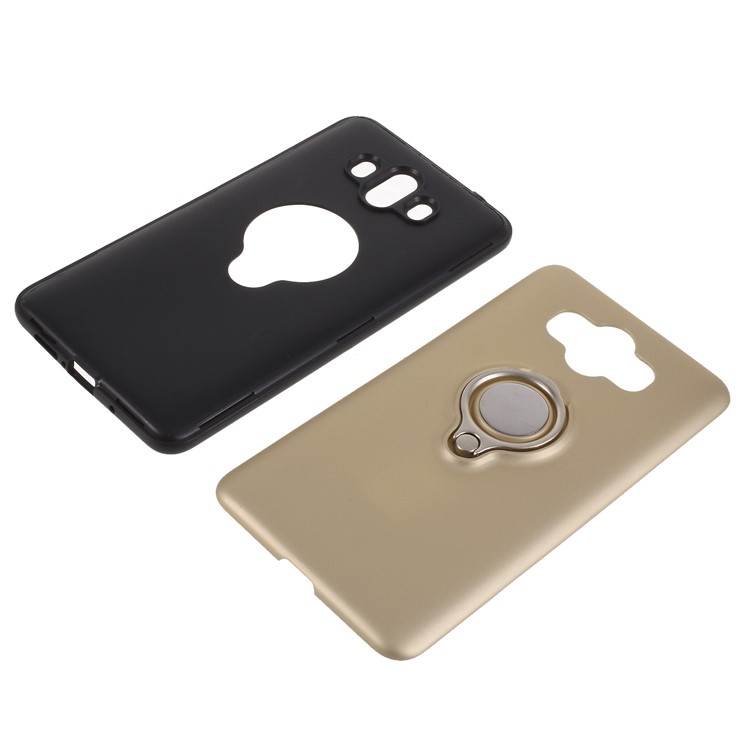 Magnetic Finger Ring Kickstand PC + TPU Hybrid Phone Case for Huawei Mate 10 - Gold-7