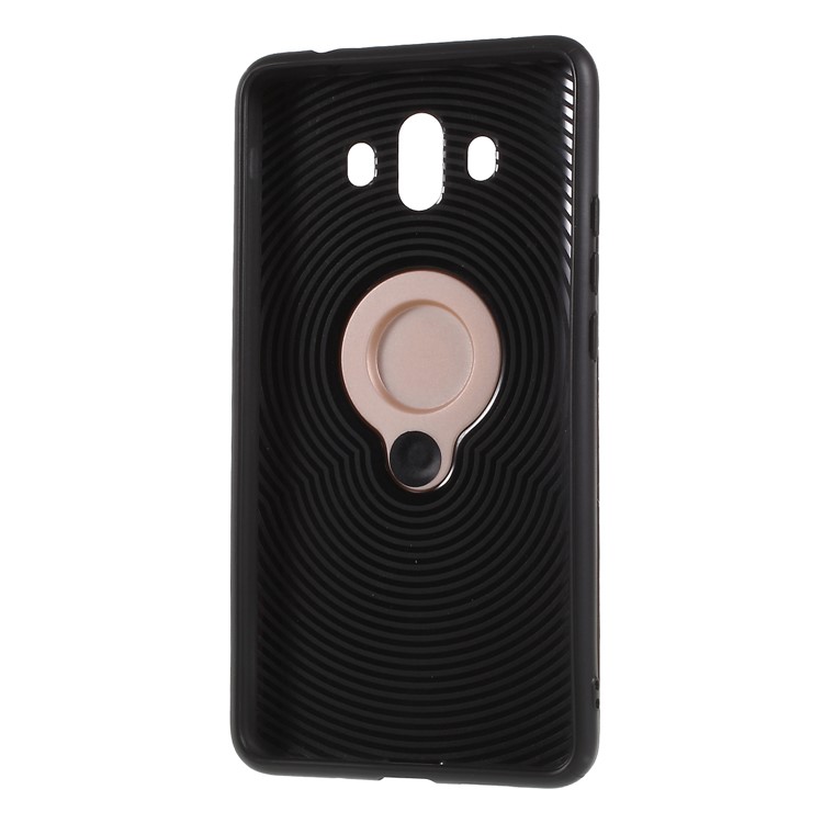 Magnetic Finger Ring Kickstand PC + TPU Combo Cell Phone Case for Huawei Mate 10 - Rose Gold-6