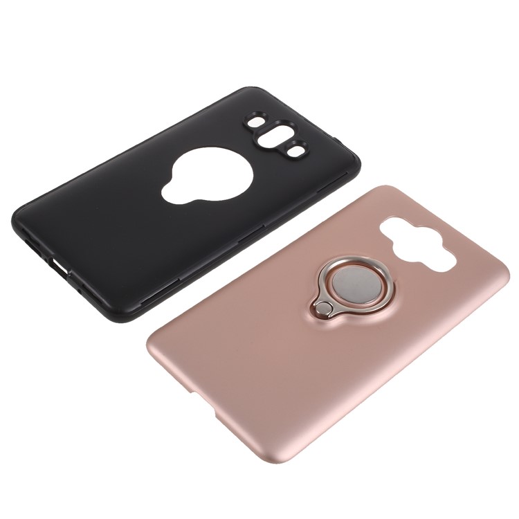 Magnetic Finger Ring Kickstand PC + TPU Combo Cell Phone Case for Huawei Mate 10 - Rose Gold-7