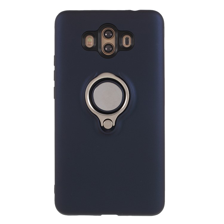 Magnetic Finger Ring Kickstand PC + TPU Combo Mobile Cover Shell for Huawei Mate 10 - Dark Blue-1