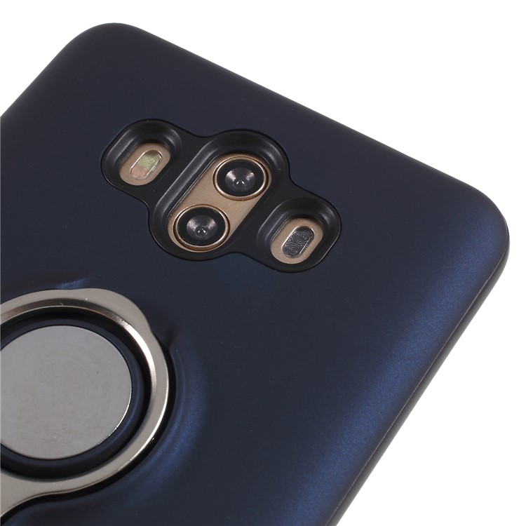 Magnetic Finger Ring Kickstand PC + TPU Combo Mobile Cover Shell for Huawei Mate 10 - Dark Blue-6