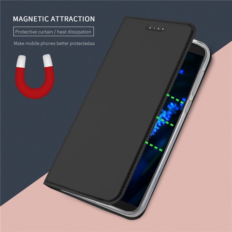 Auto-absorbed Leather Smart Case with Stand for Huawei Honor 9 Lite / Honor 9 Youth Edition - Black-3