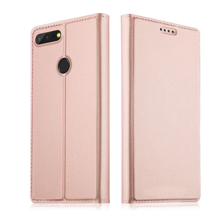 Auto-absorbed Leather Smart Cover with Stand for Huawei Honor 9 Lite / Honor 9 Youth Edition - Rose Gold-1