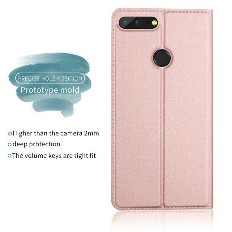 Auto-absorbed Leather Smart Cover with Stand for Huawei Honor 9 Lite / Honor 9 Youth Edition - Rose Gold-2