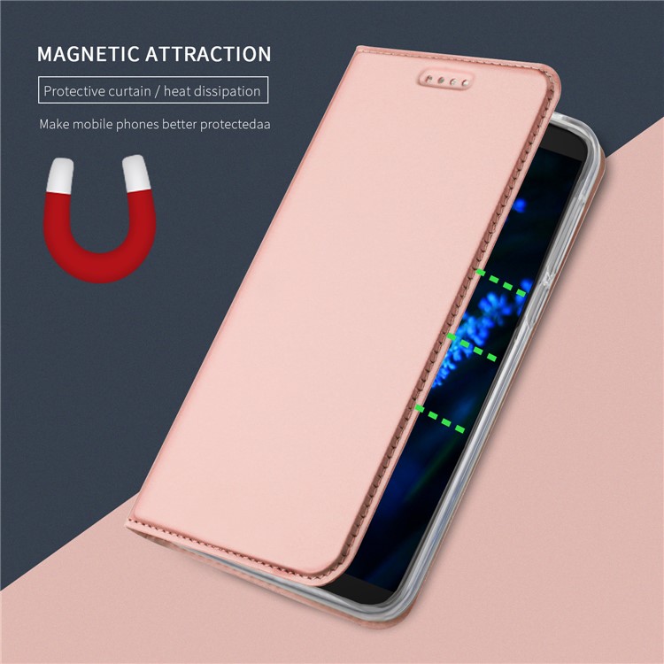 Auto-absorbed Leather Smart Cover with Stand for Huawei Honor 9 Lite / Honor 9 Youth Edition - Rose Gold-3