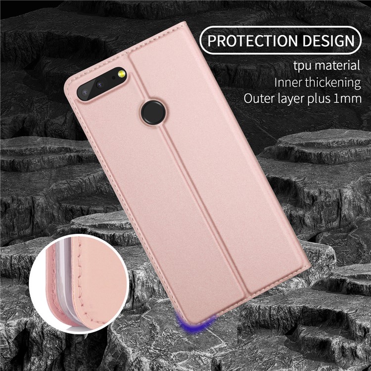 Auto-absorbed Leather Smart Cover with Stand for Huawei Honor 9 Lite / Honor 9 Youth Edition - Rose Gold-5