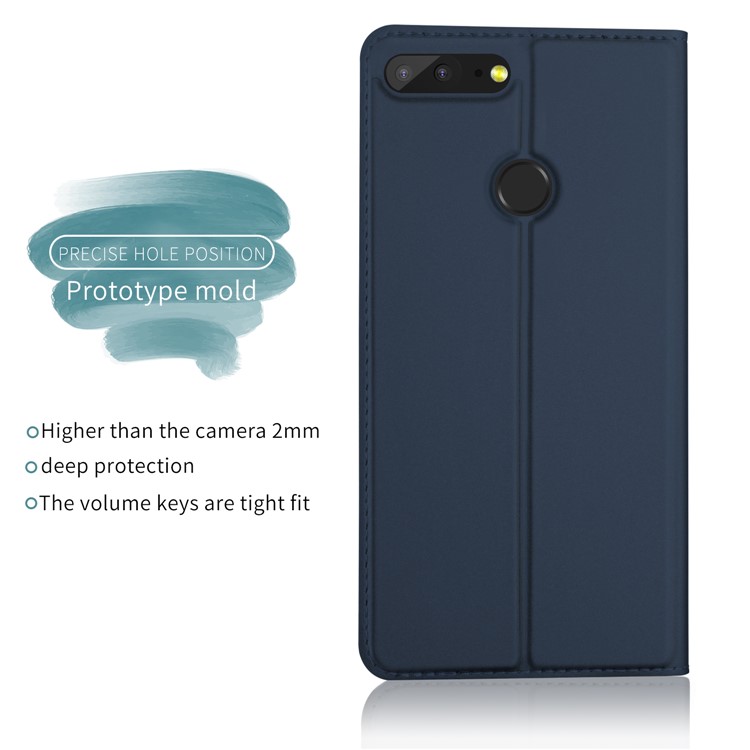 Auto-absorbed Card Holder Leather Phone Cover for Huawei Honor 9 Lite / Honor 9 Youth Edition - Dark Blue-2