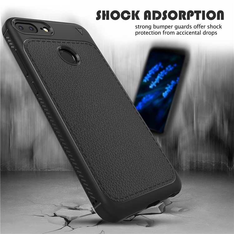 IVSO Gentry Series Leather Coated TPU Phone Case for Huawei Honor 9 Lite / Honor 9 Youth Edition - Black-4