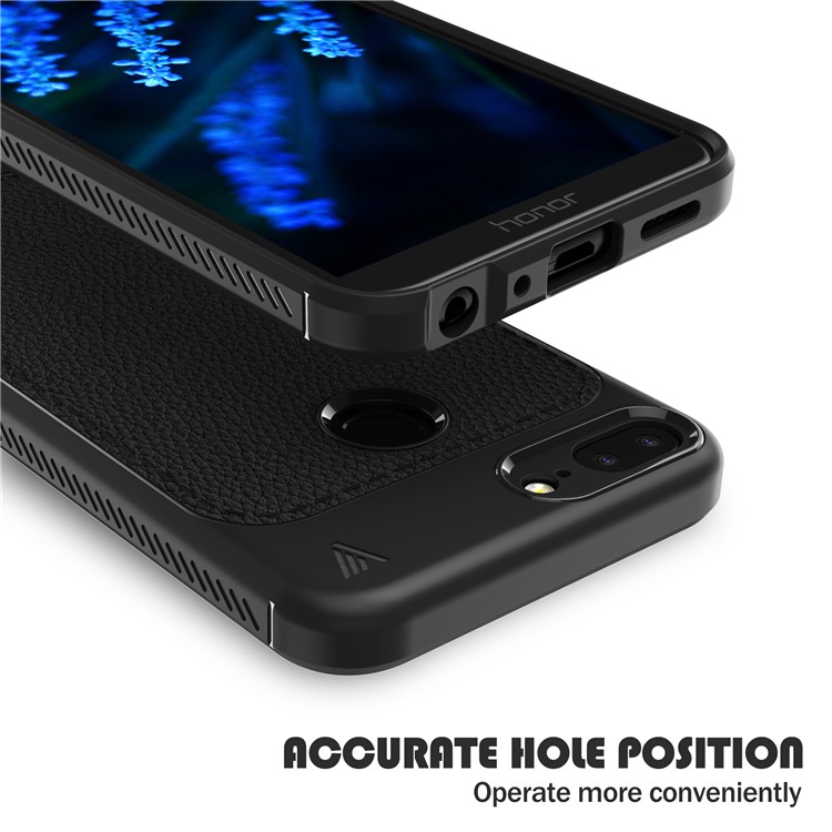 IVSO Gentry Series Leather Coated TPU Phone Case for Huawei Honor 9 Lite / Honor 9 Youth Edition - Black-5
