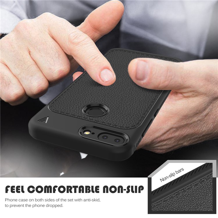 IVSO Gentry Series Leather Coated TPU Phone Case for Huawei Honor 9 Lite / Honor 9 Youth Edition - Black-7