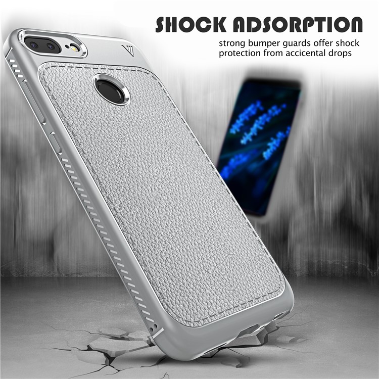 IVSO Gentry Series Leather Coated TPU Phone Cover Shell for Huawei Honor 9 Lite / Honor 9 Youth Edition - Grey-4