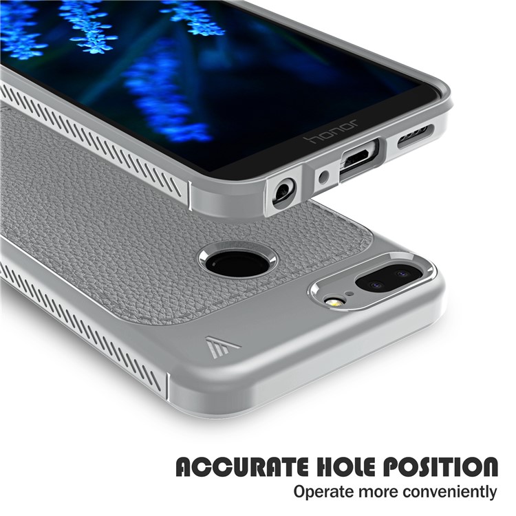 IVSO Gentry Series Leather Coated TPU Phone Cover Shell for Huawei Honor 9 Lite / Honor 9 Youth Edition - Grey-5