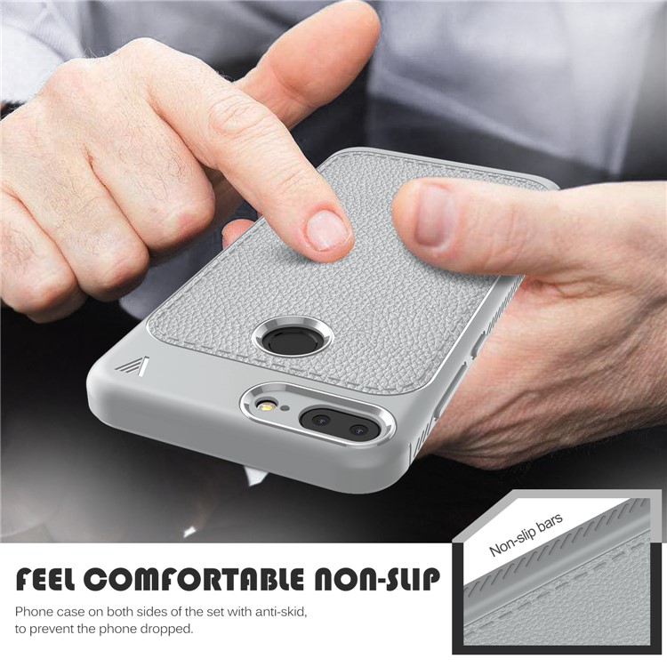 IVSO Gentry Series Leather Coated TPU Phone Cover Shell for Huawei Honor 9 Lite / Honor 9 Youth Edition - Grey-7