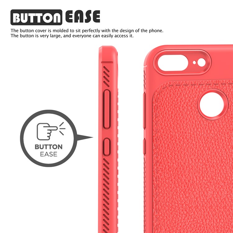 IVSO Gentry Series Leather Coated TPU Cellphone Protective Casing for Huawei Honor 9 Lite / Honor 9 Youth Edition - Red-2