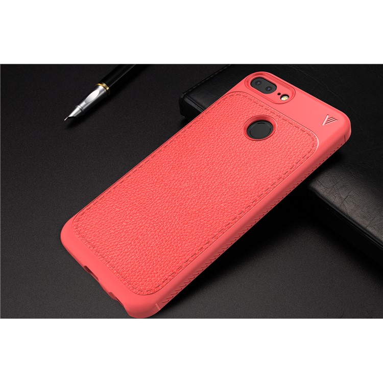 IVSO Gentry Series Leather Coated TPU Cellphone Protective Casing for Huawei Honor 9 Lite / Honor 9 Youth Edition - Red-3