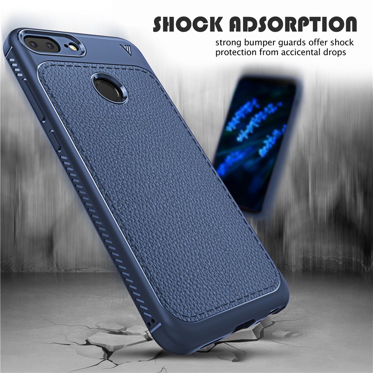 IVSO Gentry Series for Huawei Honor 9 Lite / Honor 9 Youth Edition Leather Coated TPU Back Lightweight Case - Dark Blue-4