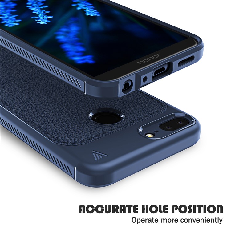 IVSO Gentry Series for Huawei Honor 9 Lite / Honor 9 Youth Edition Leather Coated TPU Back Lightweight Case - Dark Blue-5
