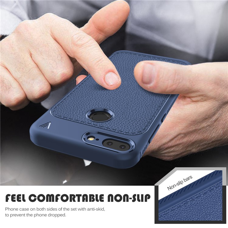 IVSO Gentry Series for Huawei Honor 9 Lite / Honor 9 Youth Edition Leather Coated TPU Back Lightweight Case - Dark Blue-7