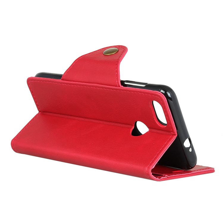 Wallet Leather Flip Stand Cell Phone Cover for Huawei P9 lite mini / Y6 Pro (2017) / Enjoy 7 - Red-4