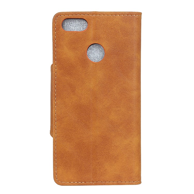 Wallet Leather Protection Mobile Phone Casing with Stand for Huawei P9 lite mini / Y6 Pro (2017) / Enjoy 7 - Brown-2