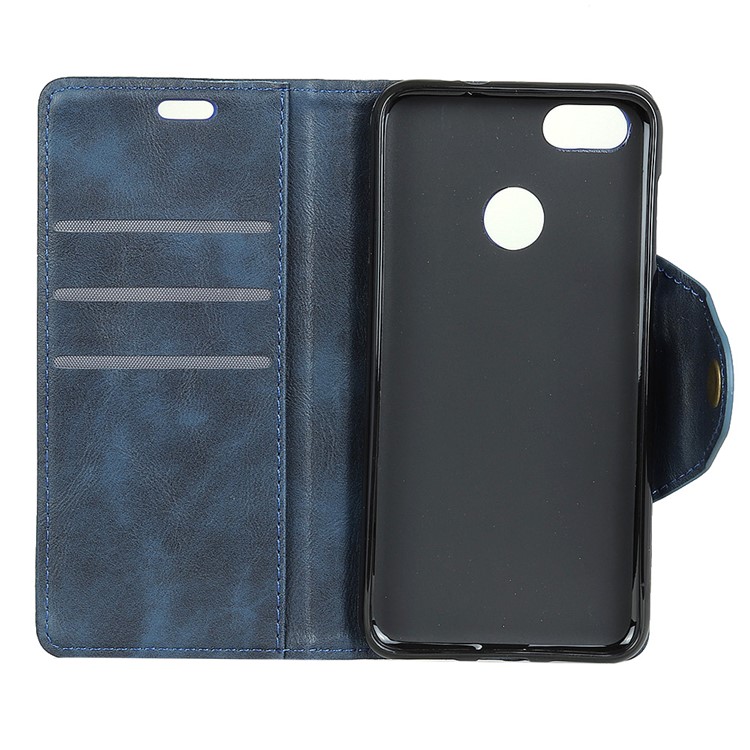 Card Holder Leather Cover Shell with Stand for Huawei P9 lite mini / Y6 Pro (2017) / Enjoy 7 - Dark Blue-3