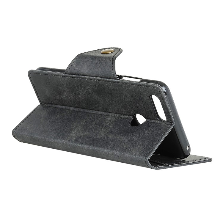 Textured PU Leather Wallet Phone Accessory Shell with Stand for Huawei Honor 7X - Black-4
