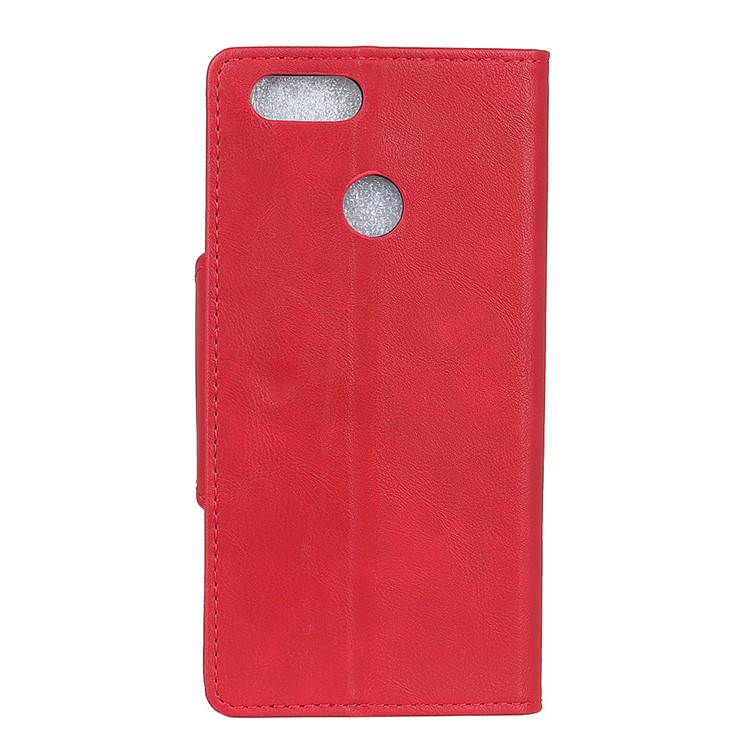 Textured PU Leather Wallet Phone Protection Shell with Stand for Huawei Honor 7X - Red-2