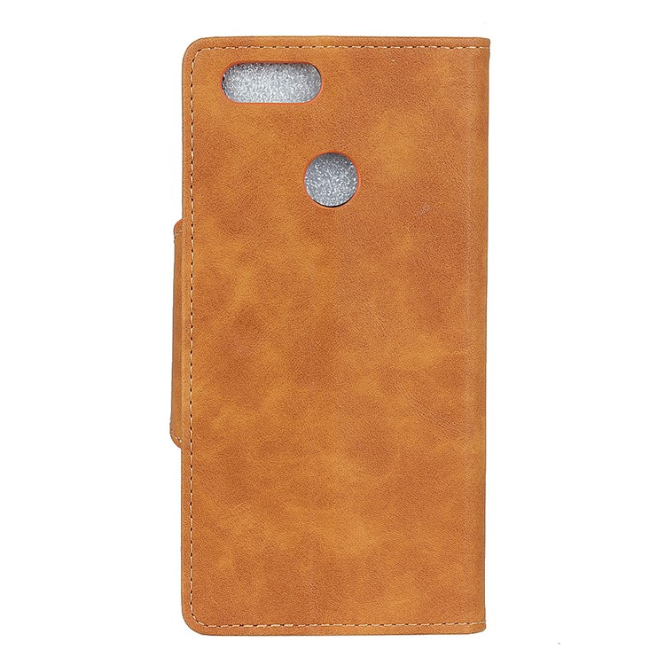 Textured PU Leather Wallet Phone Accessory Case with Stand for Huawei Honor 7X - Brown-2