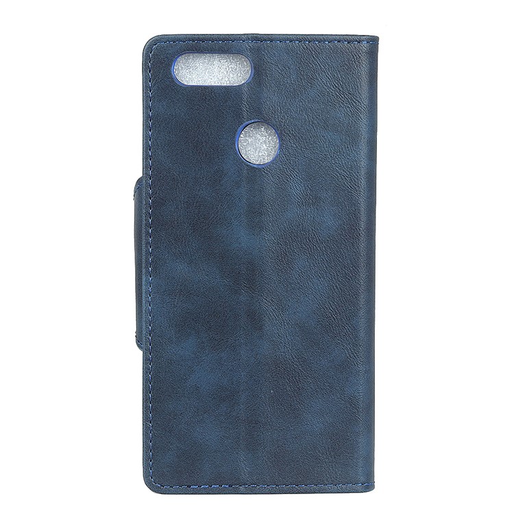 Textured PU Leather Wallet Phone Casing Cover with Stand for Huawei Honor 7X - Blue-2