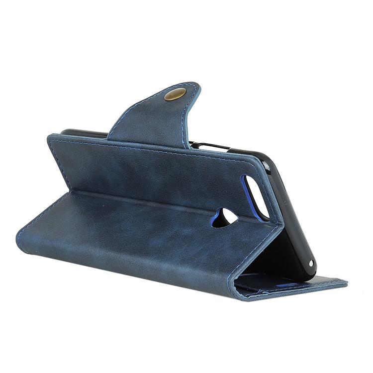 Textured PU Leather Wallet Phone Casing Cover with Stand for Huawei Honor 7X - Blue-4
