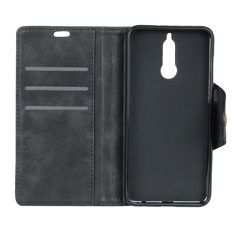 PU Leather Wallet Stand Cell Phone Case for Huawei Mate 10 Lite/nova 2i/Maimang 6/Honor 9i (India) - Black-3