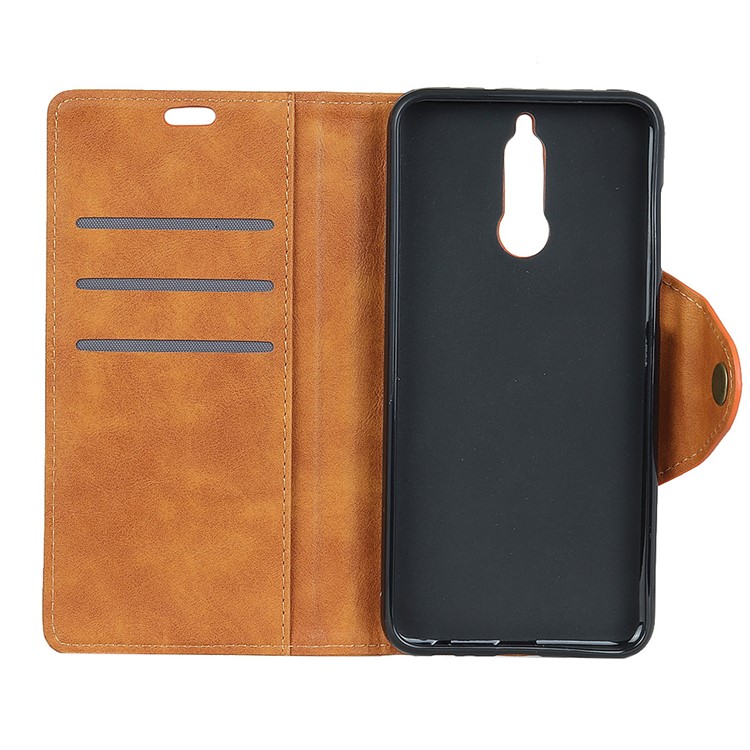 PU Leather Wallet Stand Mobile Phone Cover Shell for Huawei Mate 10 Lite/nova 2i/Maimang 6/Honor 9i (India) - Brown-3