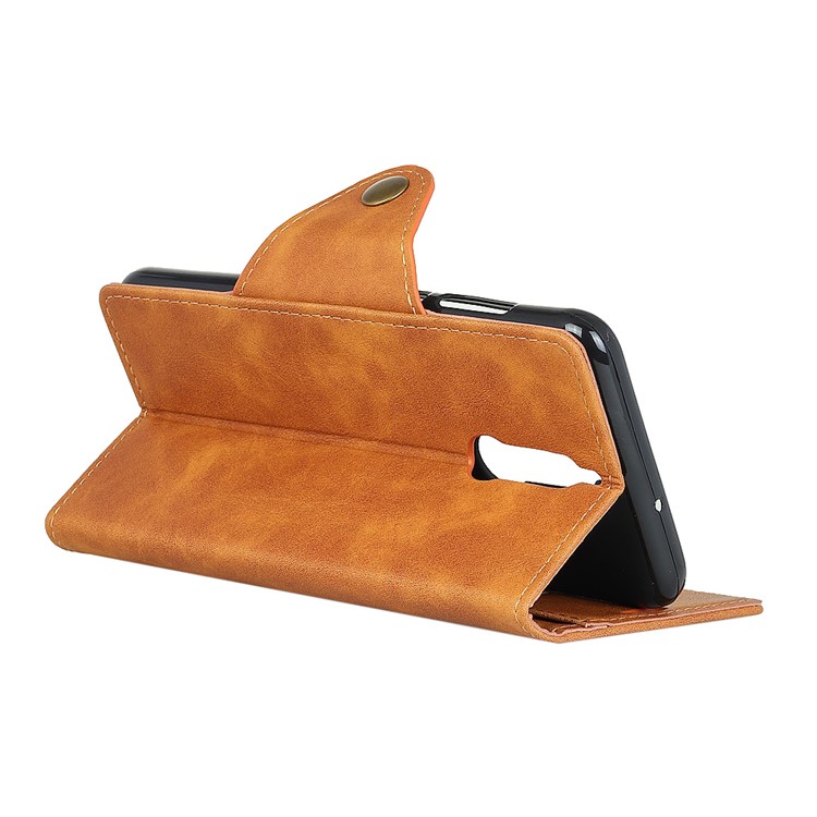 PU Leather Wallet Stand Mobile Phone Cover Shell for Huawei Mate 10 Lite/nova 2i/Maimang 6/Honor 9i (India) - Brown-4