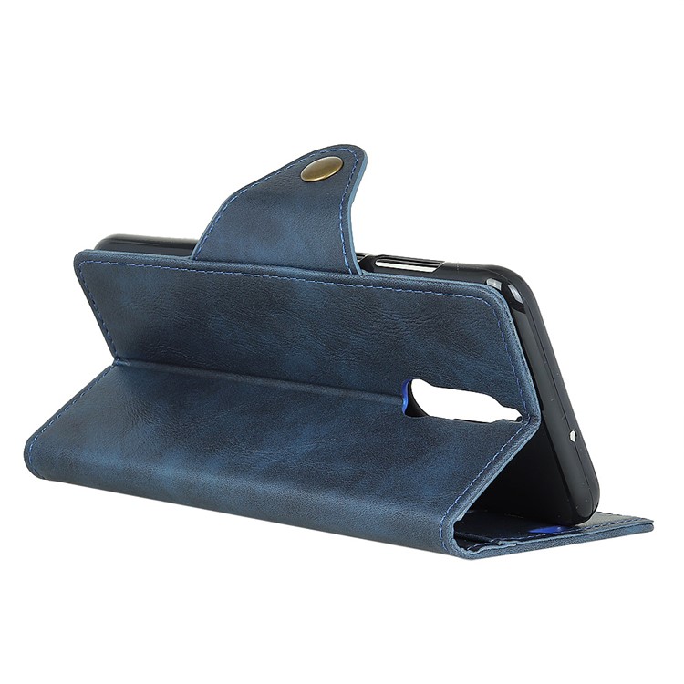 For Huawei Mate 10 Lite/nova 2i/Maimang 6/Honor 9i (India) PU Leather Wallet Stand Mobile Phone Accessory Case - Dark Blue-4
