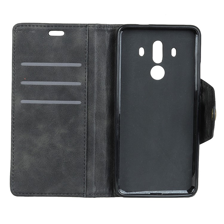 PU Leather Wallet Stand Cell Phone Case for Huawei Mate 10 Pro - Black-3
