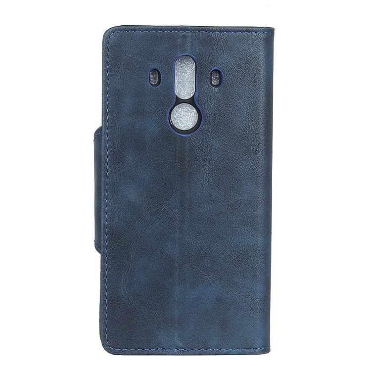For Huawei Mate 10 Pro PU Leather Wallet Stand Folio Case Shell - Dark Blue-2