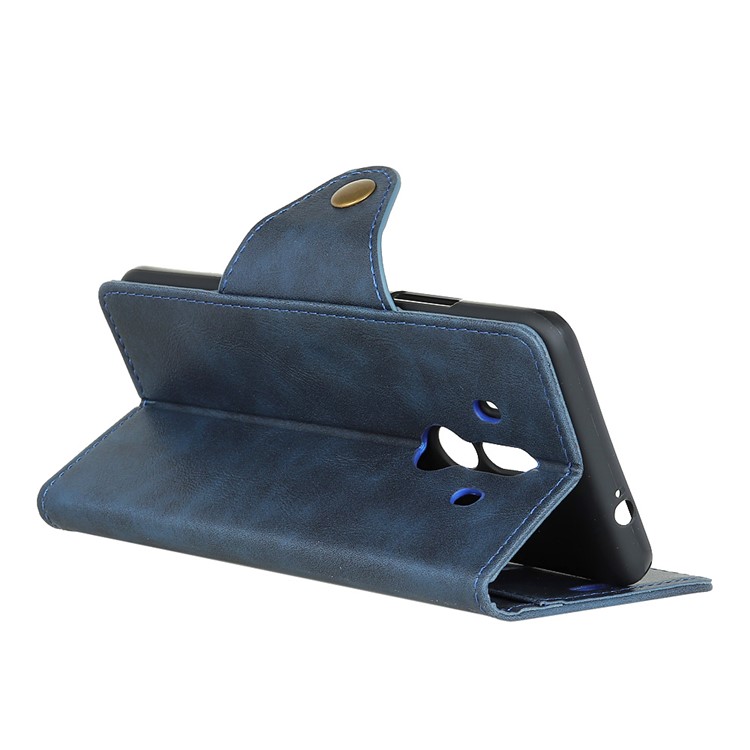 For Huawei Mate 10 Pro PU Leather Wallet Stand Folio Case Shell - Dark Blue-4