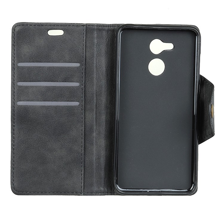 Textured PU Leather Wallet Phone Case Shell with Stand for Huawei Honor 6C Pro/V9 Play - Black-4